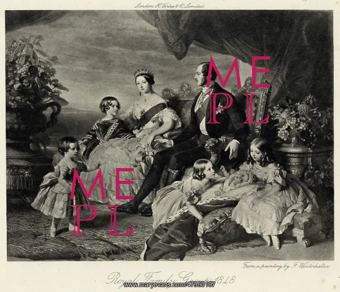 : Queen Victoria with Albert and five children : Queen Victoria with Albert and five children