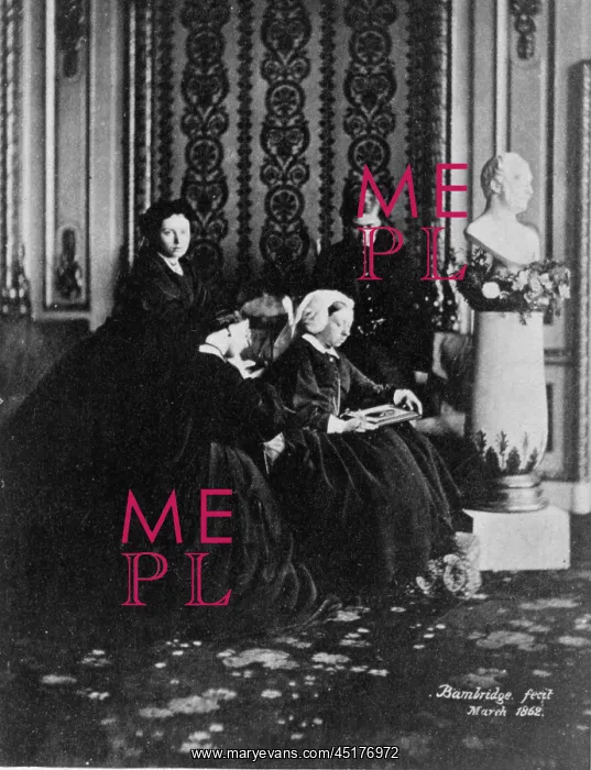 : Queen Victoria and children in mourning at Windsor : Queen Victoria and children in mourning at Windsor