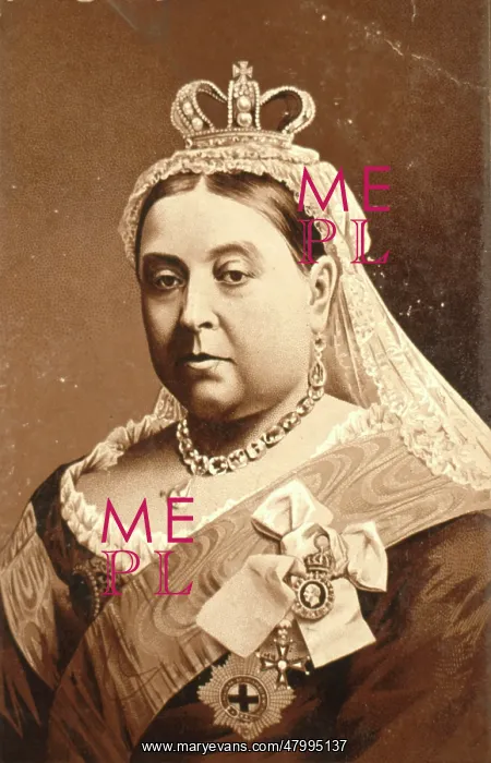 : Queen Victoria in crown and sash : Queen Victoria in crown and sash