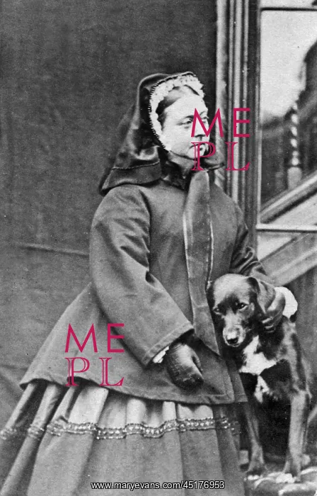 : Queen Victoria with her dog, Sharp : Queen Victoria with her dog, Sharp