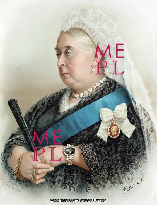  : Queen Victoria holding a fan