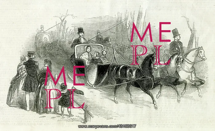 : Queen Victoria riding in a sledge : Queen Victoria riding in a sledge