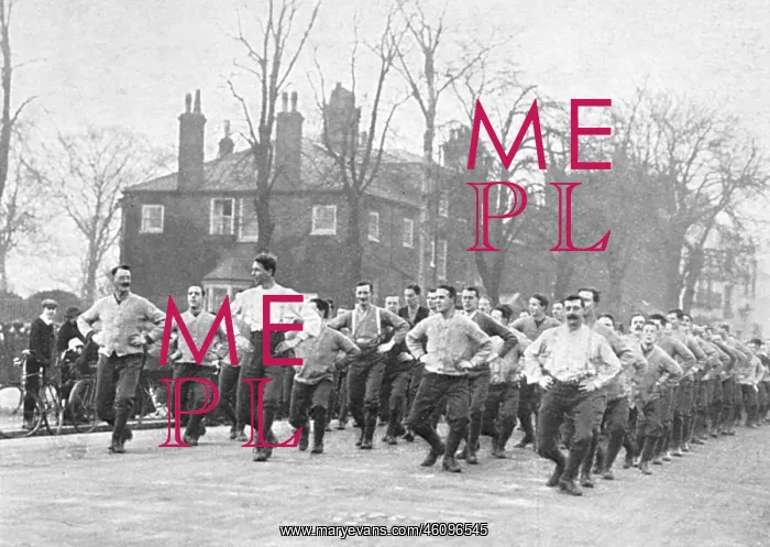 : Queen Victoria Rifles training in Hampstead streets, WW1 : Queen Victoria Rifles training in Hampstead streets, WW1