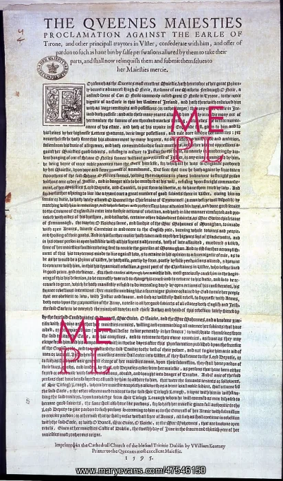 : Queen's Proclamation 1595 : Queen's Proclamation 1595