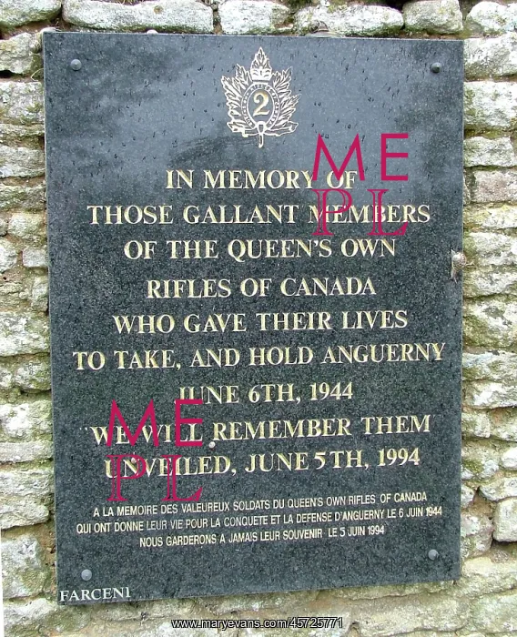 : Queen's Own Rifles of Canada Memorial Anguerny : Queen's Own Rifles of Canada Memorial Anguerny