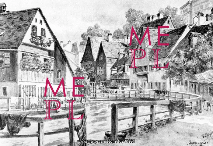 : The Quellenstrasse in Au in Munich, 1874 : The Quellenstrasse in Au in Munich, 1874