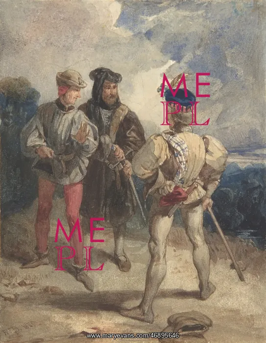 : Quentin Durward and the Disguised Louis XI (recto); : Quentin Durward and the Disguised Louis XI (recto);