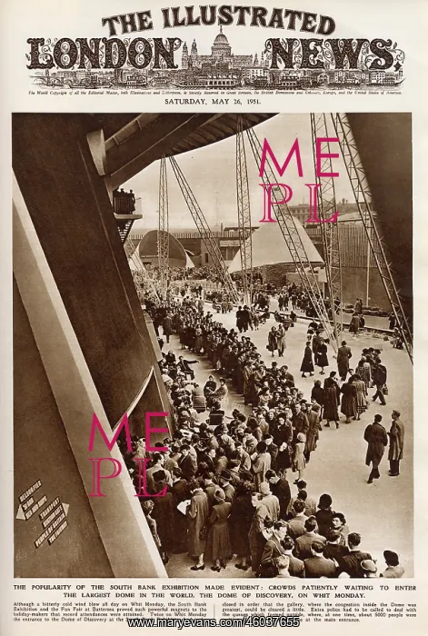 : Queue for Dome of Discovery, Festival of Britain : Queue for Dome of Discovery, Festival of Britain