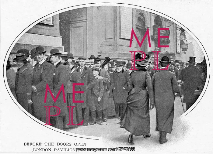 : Queue at London Pavilion 1900 : Queue at London Pavilion 1900