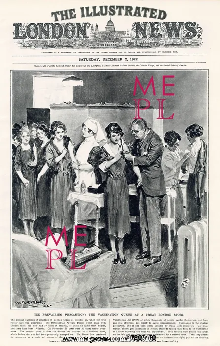: Queuing for Vaccinations for Smallppox 1922 : Queuing for Vaccinations for Smallppox 1922