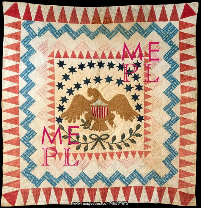 : QUILT, EAGLE PATTERN, 1837-50, New England, American : QUILT, EAGLE PATTERN, 1837-50, New England, American