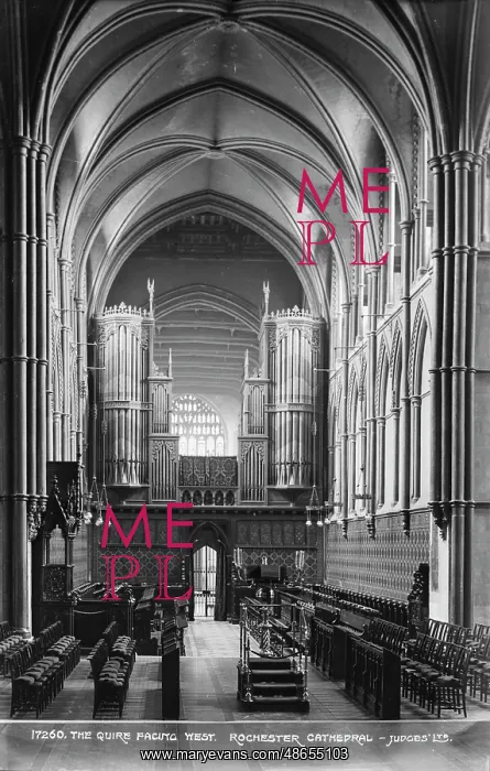 : The Quire Facing West, Rochester Cathedral : The Quire Facing West, Rochester Cathedral