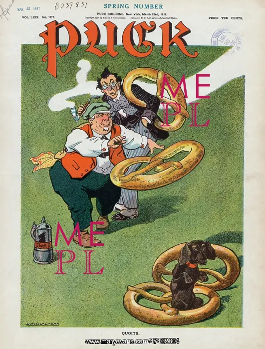 : Quoits. Illustration shows a rotund elderly man playing quoits : Quoits. Illustration shows a rotund elderly man playing quoits