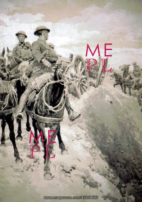 : R F A mule-teams pulling limbers over a shell torn track : R F A mule-teams pulling limbers over a shell torn track