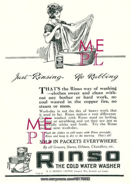 : R. S. Hudson Limited Rinso Advertisement : R. S. Hudson Limited Rinso Advertisement