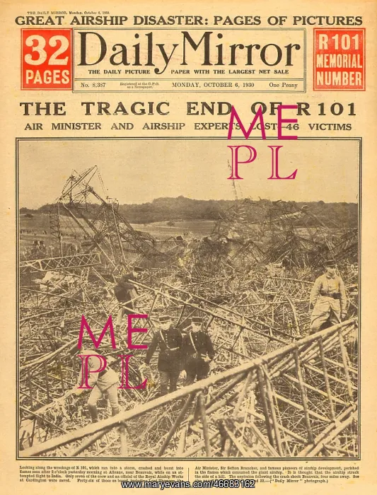 : R101 airship disaster : R101 airship disaster