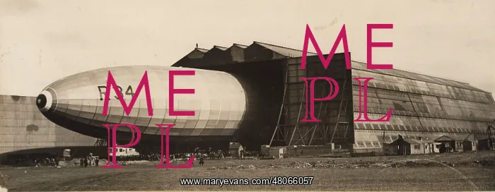 : The R34 airship being ~walked out : The R34 airship being ~walked out