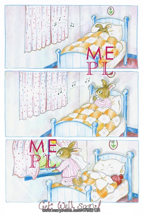 : Rabbit in bed Get Well Soon : Rabbit in bed Get Well Soon