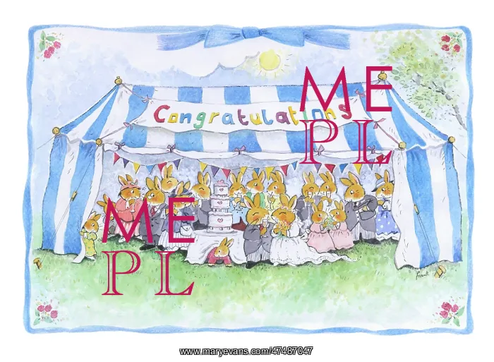 : Rabbit wedding party in a marquee : Rabbit wedding party in a marquee