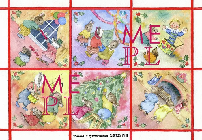 : Rabbits, badger and hedgehog at Christmas : Rabbits, badger and hedgehog at Christmas