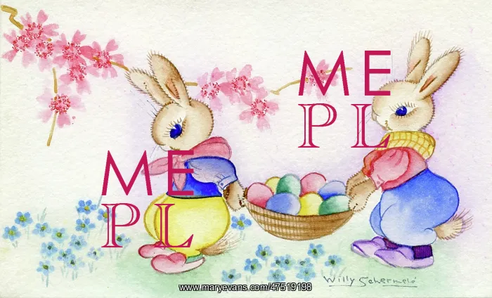 : Rabbits with Easter Eggs : Rabbits with Easter Eggs