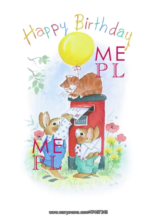 : Two rabbits posting letters : Two rabbits posting letters