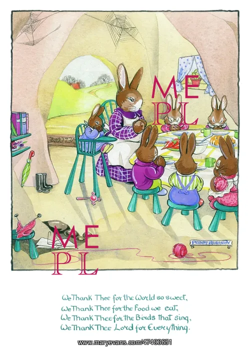 : Rabbits Saying Grace : Rabbits Saying Grace