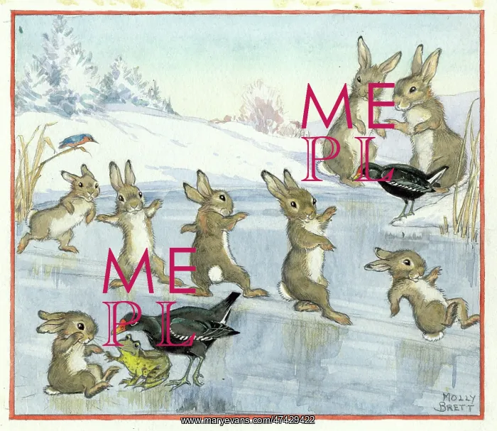 : Rabbits sliding on ice : Rabbits sliding on ice
