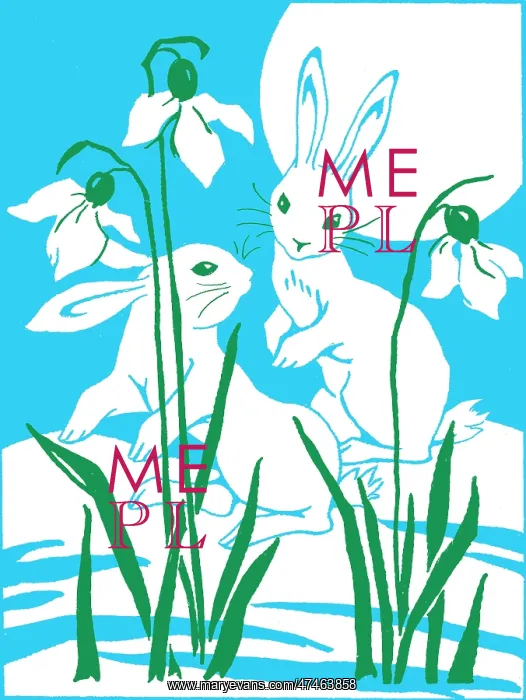  : Two Rabbits with Snowdrops