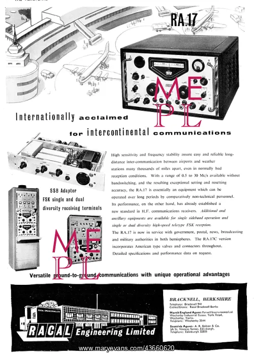 : Racal R.A.17 H.F.Comms Receiver 1958 : Racal R.A.17 H.F.Comms Receiver 1958