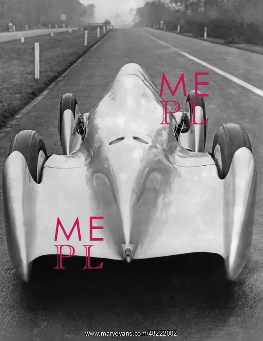 : Race car by Auto-Union on the Avus in Berlin, 1934 : Race car by Auto-Union on the Avus in Berlin, 1934