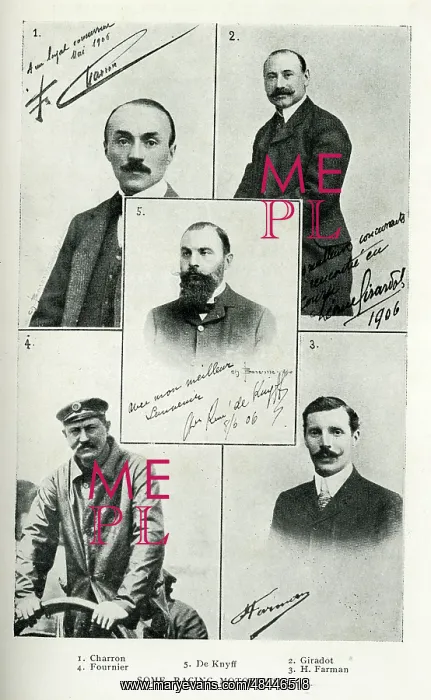 : Race drivers Charron, Girardot, Farman, Fournier, De Kruyff : Race drivers Charron, Girardot, Farman, Fournier, De Kruyff