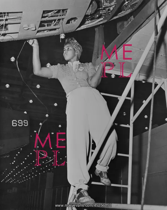: Racially integrated workers in a Douglas Aircraft : Racially integrated workers in a Douglas Aircraft