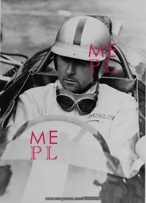 : The racing driver Jack Brabham at a car race in : The racing driver Jack Brabham at a car race in
