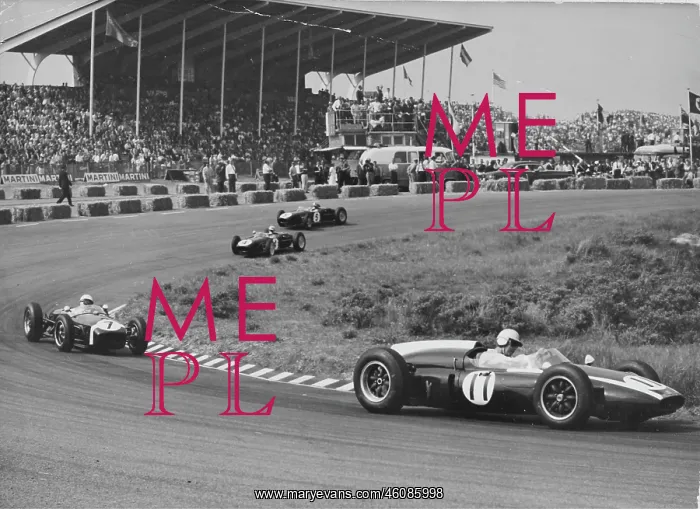 : The racing driver Jack Brabham (left) at the Grand : The racing driver Jack Brabham (left) at the Grand