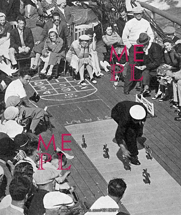 : Racing with petits chevaux on deck of Mauretania : Racing with petits chevaux on deck of Mauretania