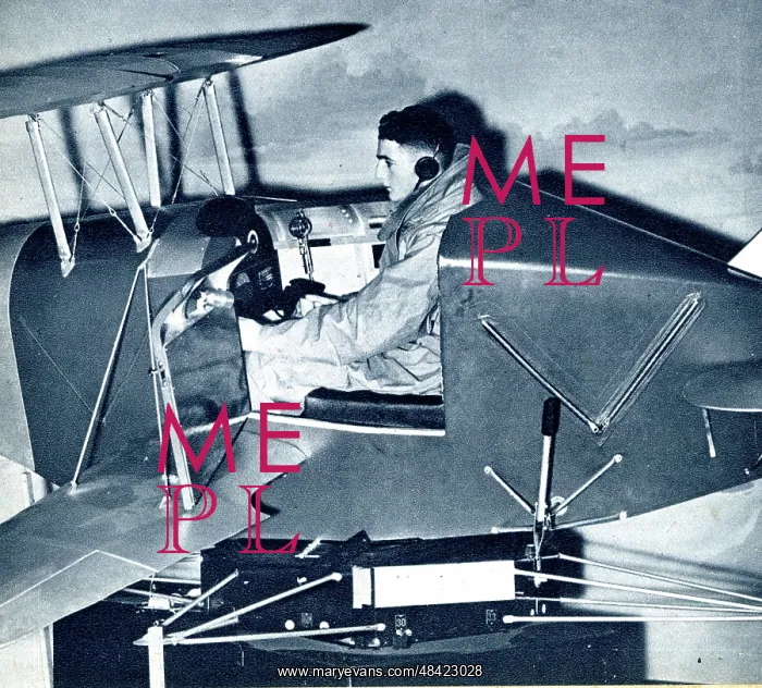 : RAF cadet learning on a link trainer, WW2 : RAF cadet learning on a link trainer, WW2