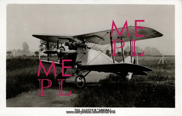 : RAF Gloster Grebe Biplane, Made at Cheltenham, England : RAF Gloster Grebe Biplane, Made at Cheltenham, England