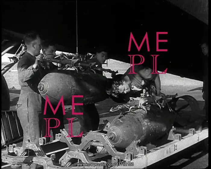 : RAF Ground Crew Members Fixing Bombs to an : RAF Ground Crew Members Fixing Bombs to an