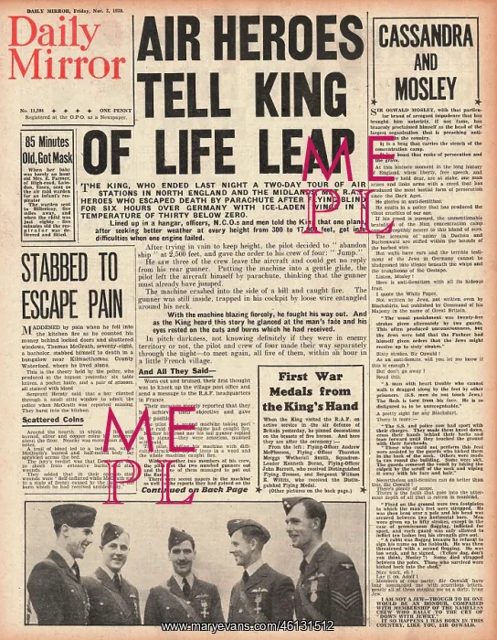 : RAF men relate their mission to the King : RAF men relate their mission to the King