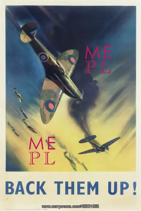 : RAF Poster, Back Them Up! WW2 : RAF Poster, Back Them Up! WW2