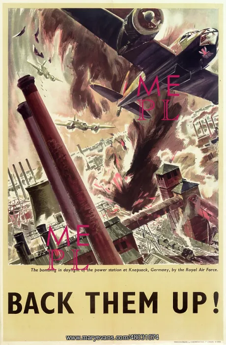 : RAF Poster, Back Them Up! WW2 : RAF Poster, Back Them Up! WW2