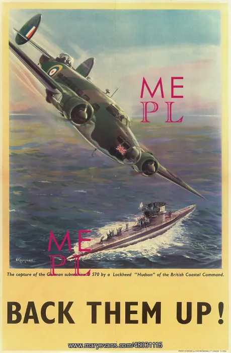 : RAF Poster, Back Them Up! WW2 : RAF Poster, Back Them Up! WW2