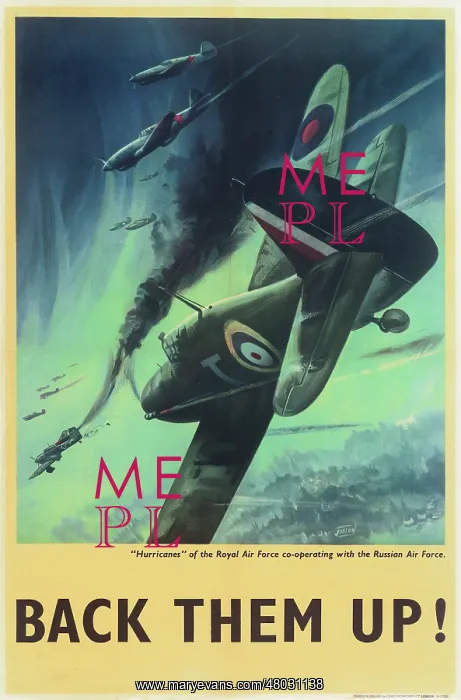 : RAF Poster, Back Them Up! WW2 : RAF Poster, Back Them Up! WW2