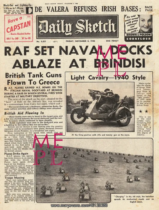 : RAF raid Italian naval base at Brindisi : RAF raid Italian naval base at Brindisi