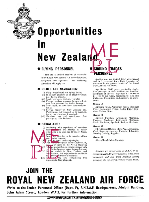 : RAF Recruitment: RNZAF : RAF Recruitment: RNZAF