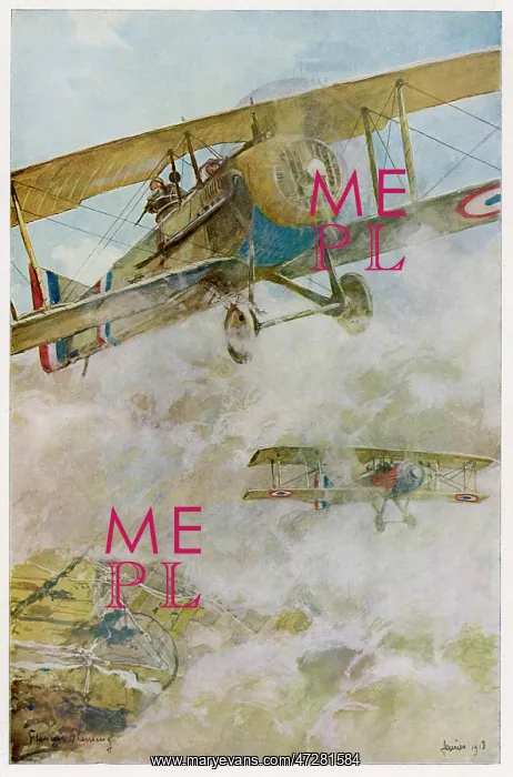 : RAF Spad biplanes on patrol, WW1 : RAF Spad biplanes on patrol, WW1