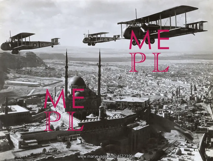 : Three RAF Valentias over the Citadel in Cairo : Three RAF Valentias over the Citadel in Cairo