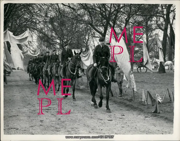: RAF volunteers training horses for Coronation, Hyde Park : RAF volunteers training horses for Coronation, Hyde Park
