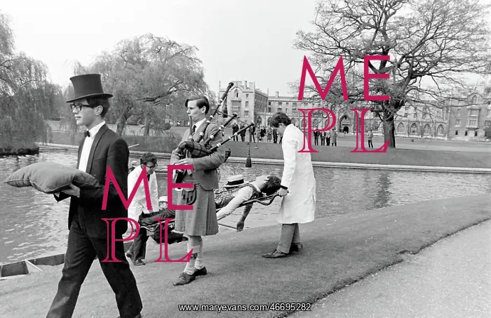 : Rag week stunt by the river, Cambridge University : Rag week stunt by the river, Cambridge University